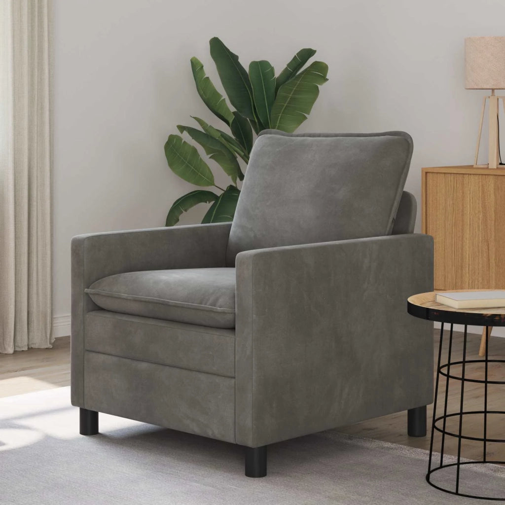 Divano Grigio Scuro 76 x 81 x 87,5 cm Velluto