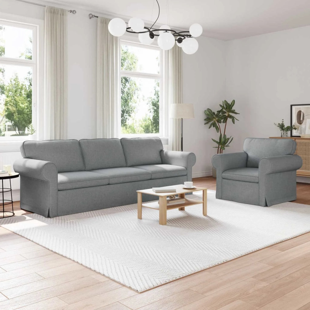 Set di divani 2 pcs Grigio chiaro 245 x 82 x 80 cm Tessuto