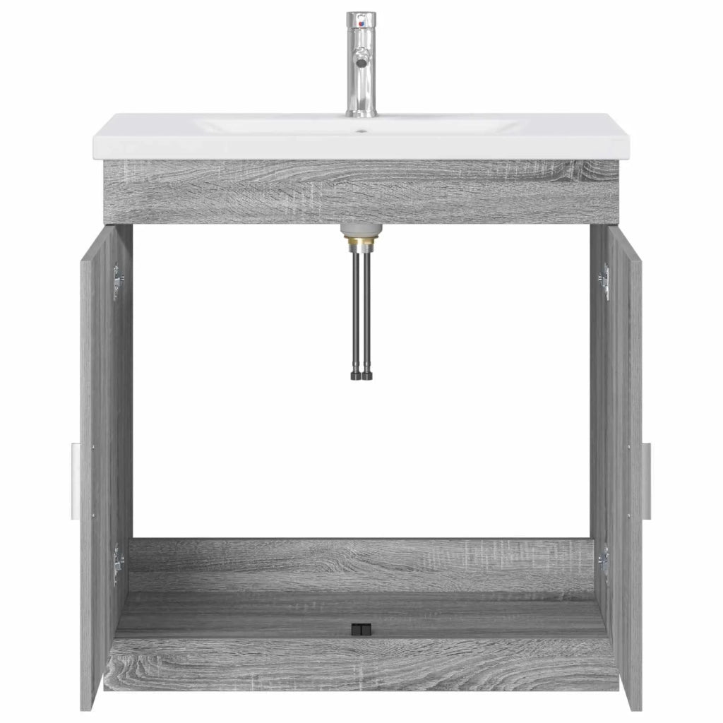 Set di mobili per il bagno Sonoma grigio 81 x 40 x 84,5 cm 3404363