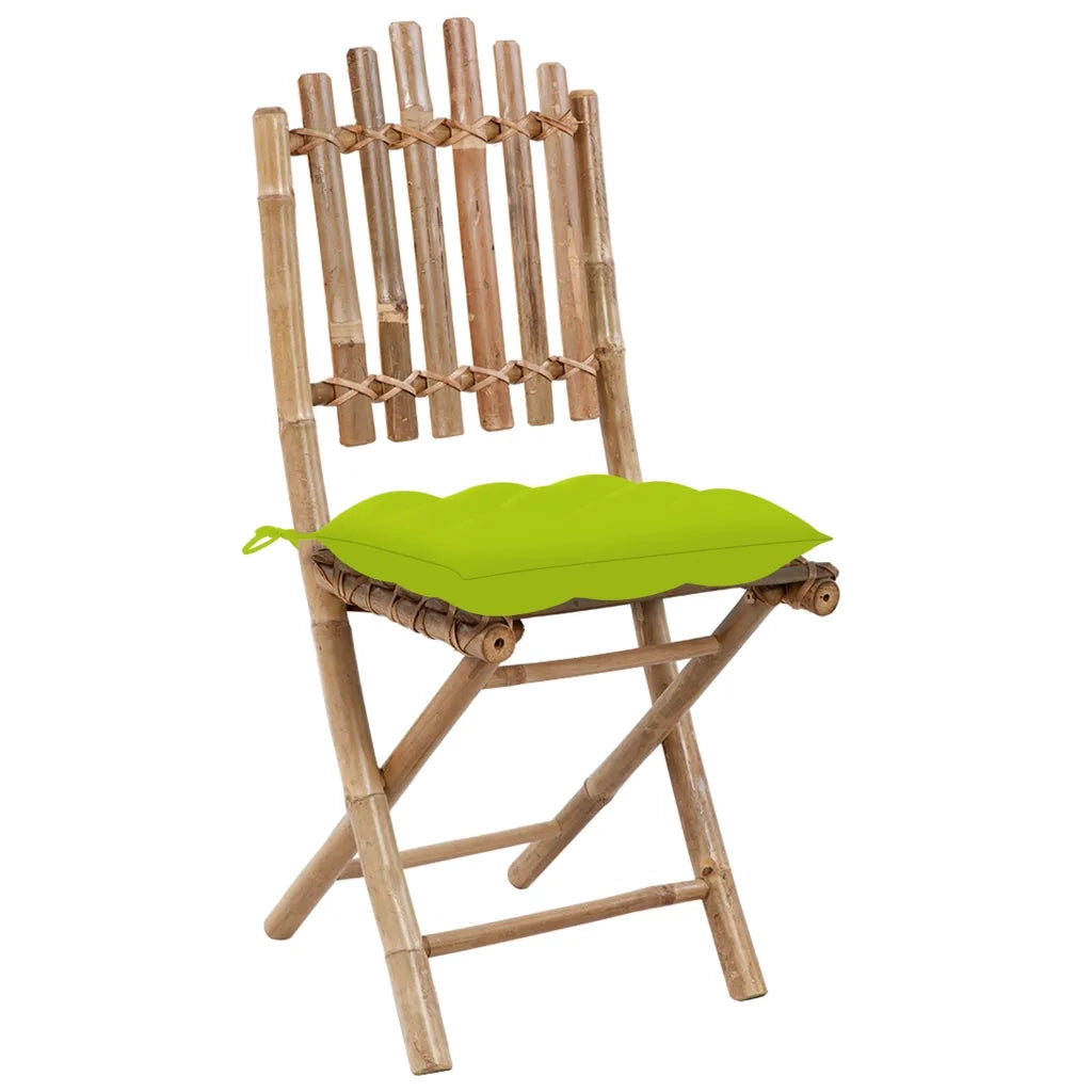 Sedie da Giardino Pieghevoli 2 pz con Cuscini in BambÃ¹ cod mxl 8109