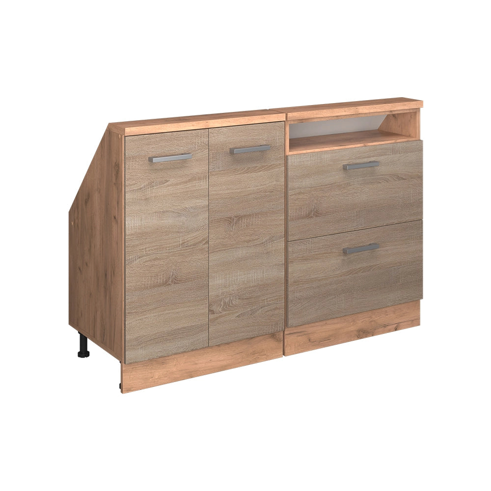 Mobile cucina sottotetto R-Line Sonoma/Rovere dorato 120 cm Set di 2 Vicco