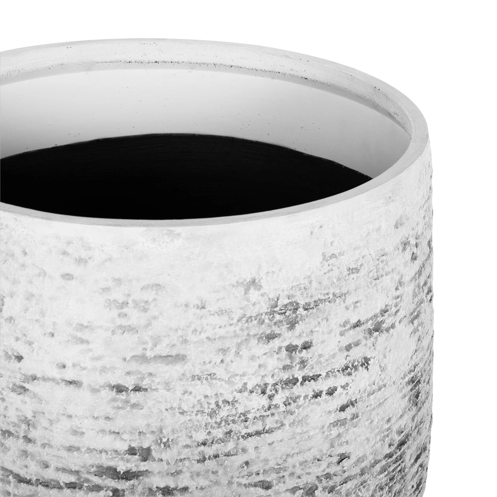 Vaso per piante in fibra grigia argilla 37 x ⌀ 32 cm per esterni interni per tutte le stagioni