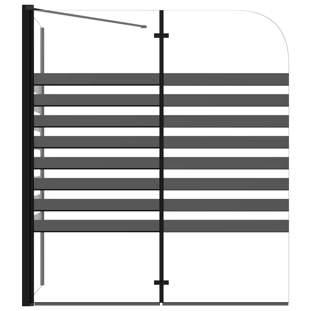 Box Doccia a Strisce 120x68x130 cm in Vetro Temperato CFW3062784