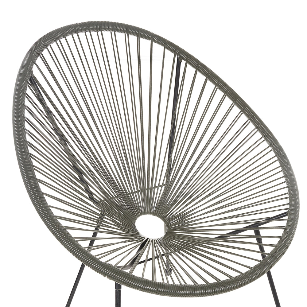 Set di 2 sedie da giardino Papasan in rattan sintetico grigio scuro moderno