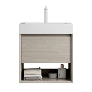 Mobile sottolavabo con cassetto e vano aperto - per bagno - in multistrato - 55×46×60 cm