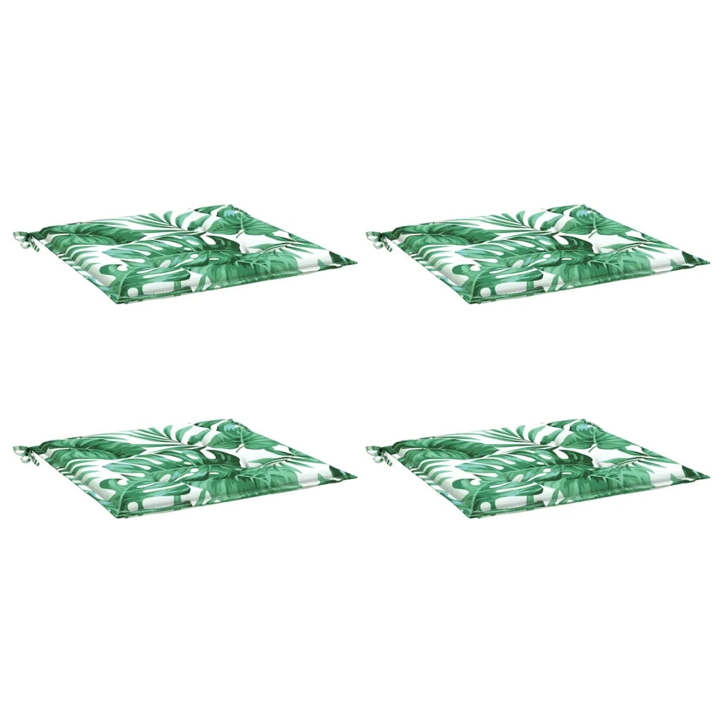 Cuscini per Sedia 4 pz Motivo a Foglie 40x40x3 cm Tessuto 361003