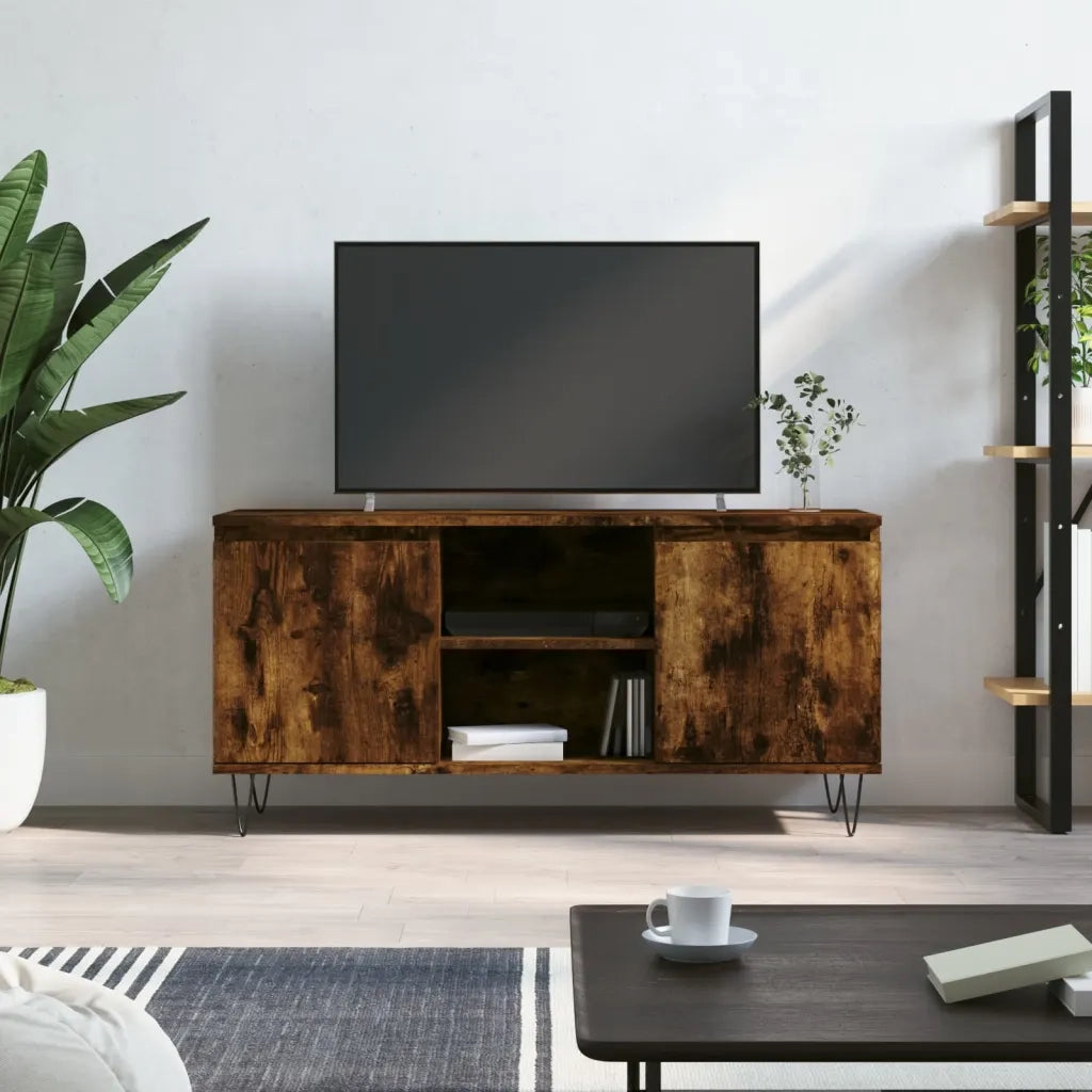 Mobile TV | Armadietto TV | Mobile Porta TV Rovere Fumo 104x35x50 cm in Legno Multistrato