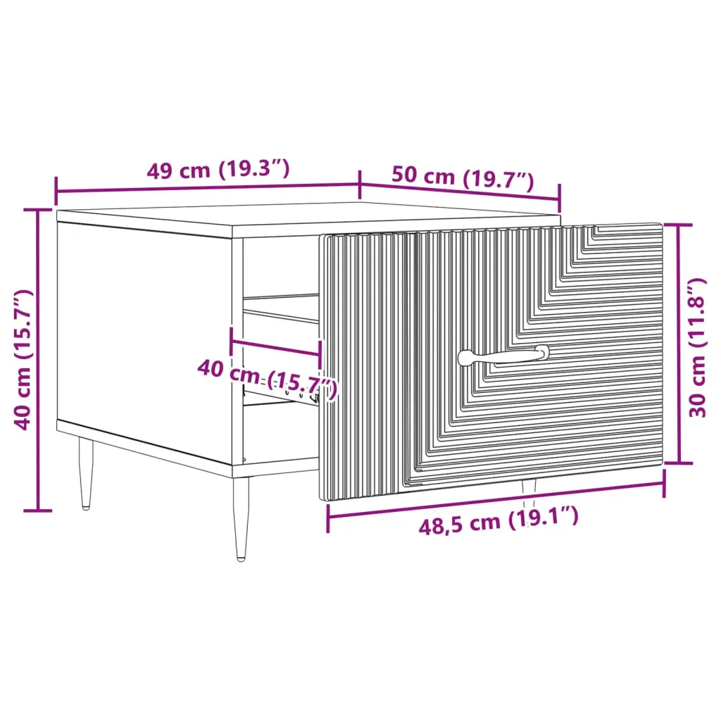 Tavolino da salotto Nero 49 x 50 x 40 cm Legno ingegnerizzato