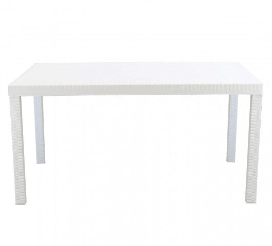 TAVOLO HOUSTON IN RESINA DA ESTERNO 150 X 90 X H74 CM COLORE BIANCO