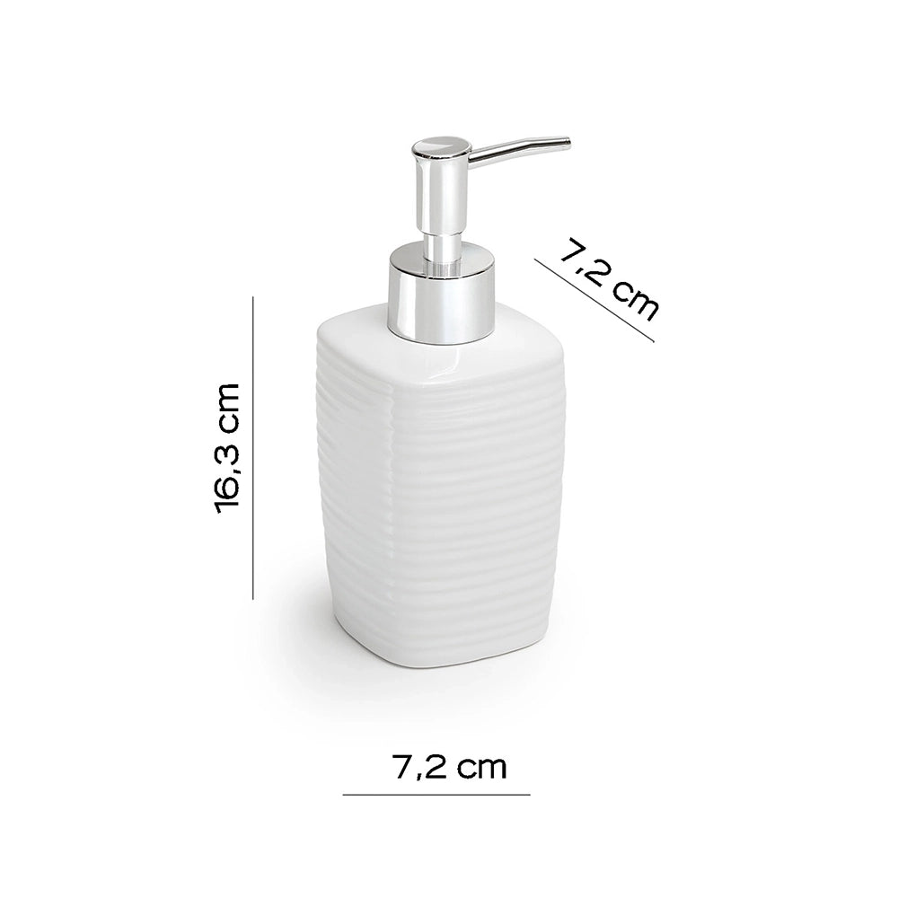 Dispenser dosasapone Gedy in ceramica bianca | Kelly