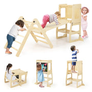 Set di giocattoli da arrampicata per bambini 7 in 1 135 x 60 x 77 cm regolabile e personalizzabile design naturale 20_0017116