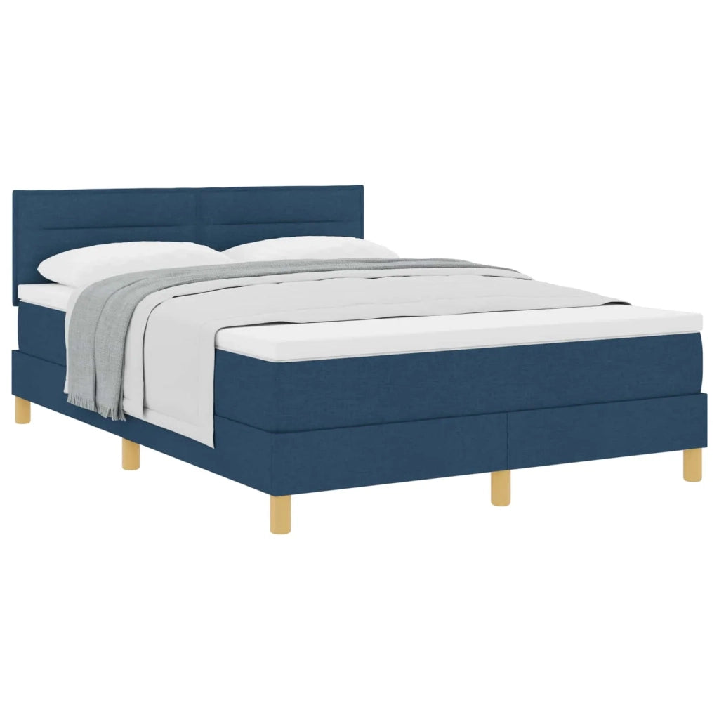 Letto a molle con cuscino con testiera Blu 140 x 190 cm Tessuto 3338845