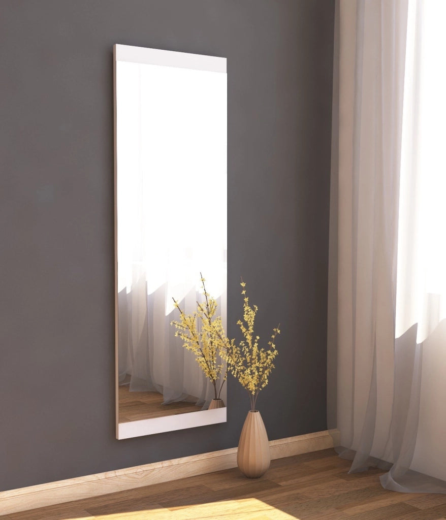 Specchio in legno "Azus" - 40 x 120 cm - Bianco