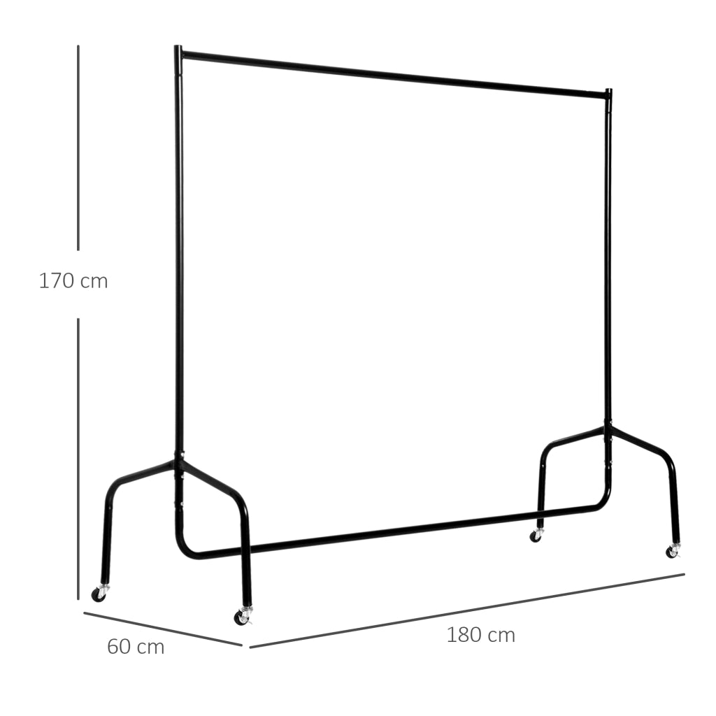 Appendiabiti con rotelle ¨C Zephmum ¨C Nero 180x60x170 cm