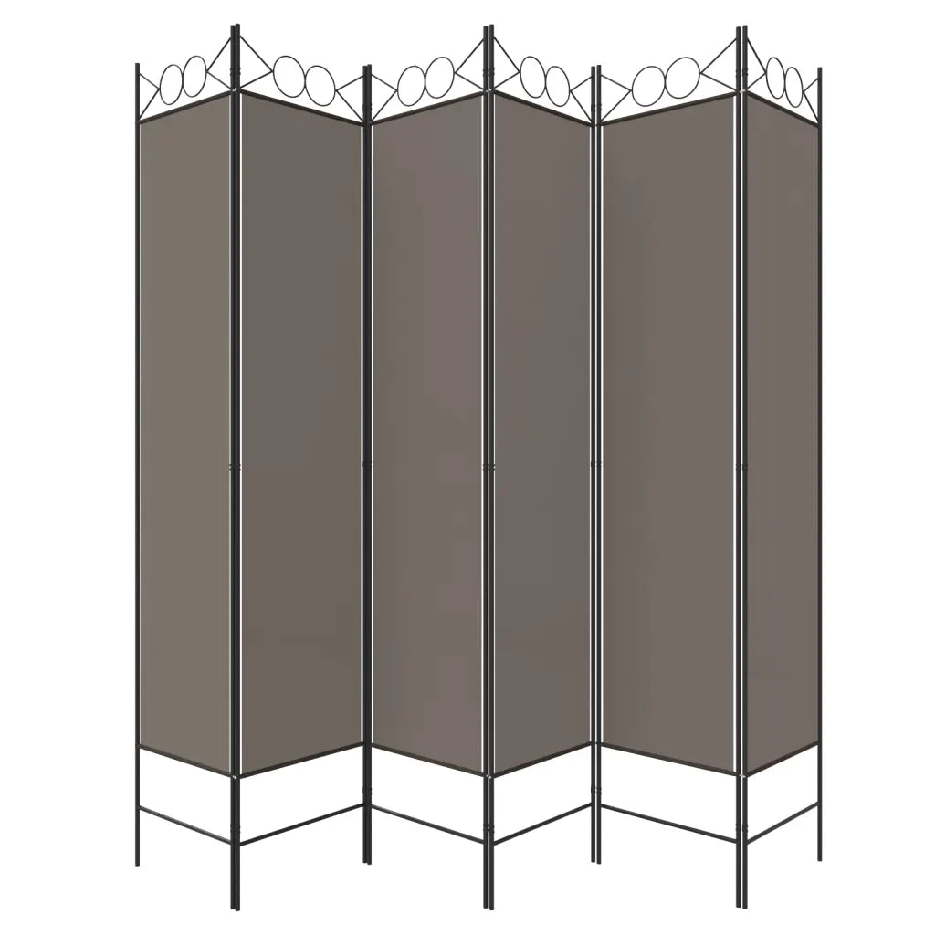 Divisorio a 6 Pannelli Antracite 240 x 220 cm Tessuto cod mxl 72940