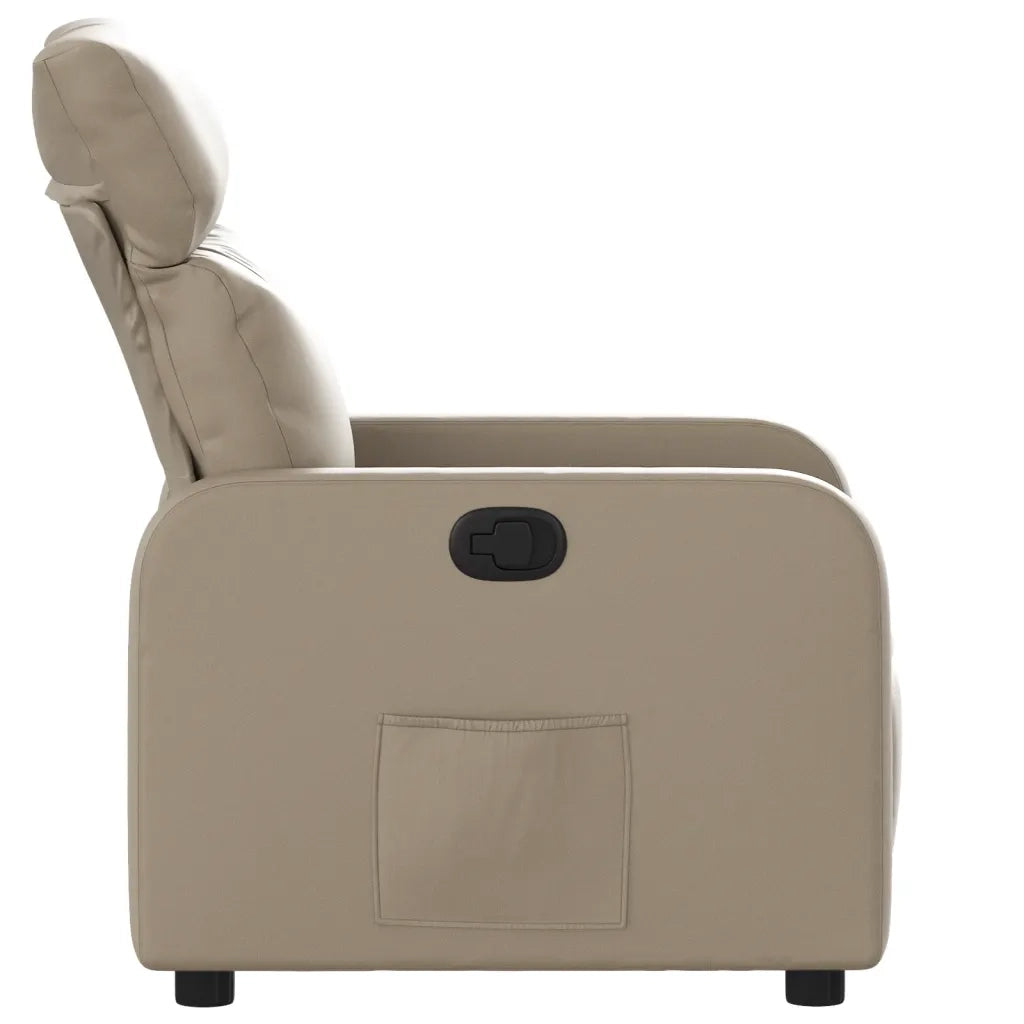 Poltrona | Sedia Relax Reclinabile Cappuccino in Similpelle