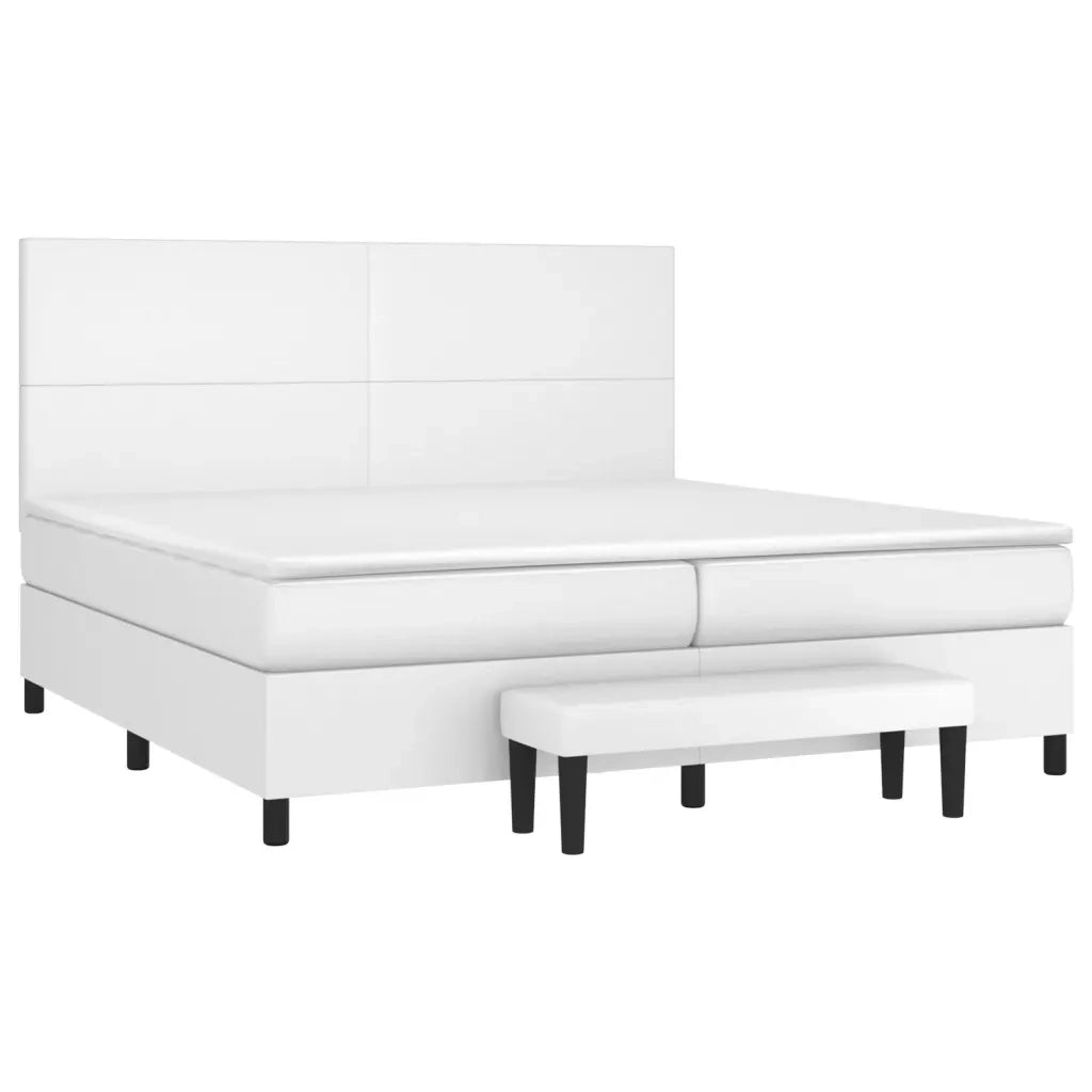 Giroletto a Molle con Materasso Bianco 200x200cm in Similpelle 3137564