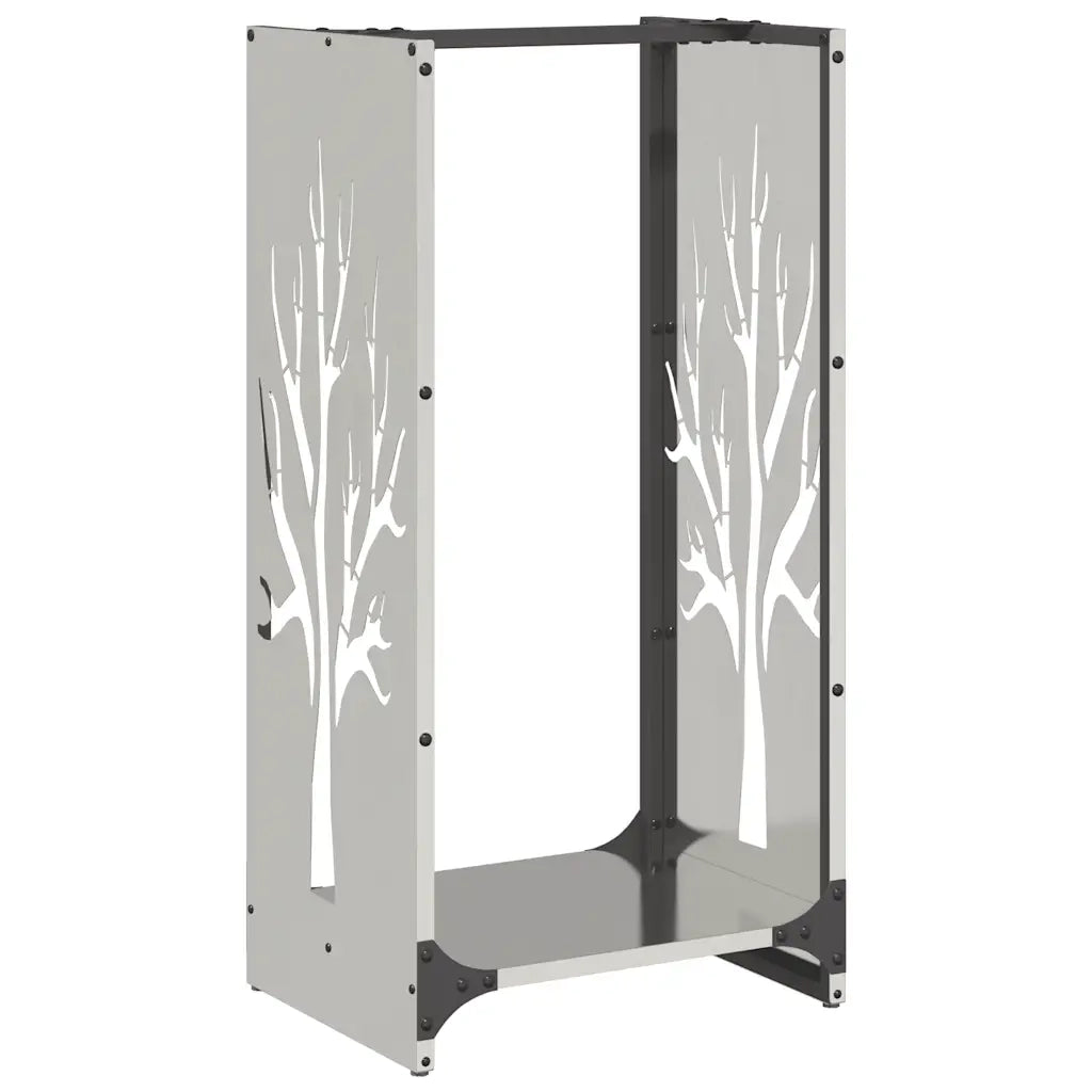 Rastrelliera per Legna da Ardere 40x30x80 cm in Acciaio Inox 864229