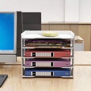Organizzatore di 5 livelli per documenti per ufficio, archivio per scrivania, cassetta per lettere per scrivania & contenitore per A4 per documenti, archiviazione di documenti per casa, ufficio, scuola