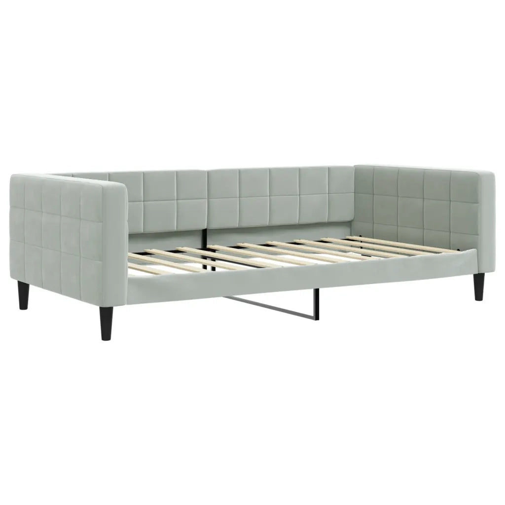 Letto da Giorno Grigio Chiaro 100x190 cm in Velluto