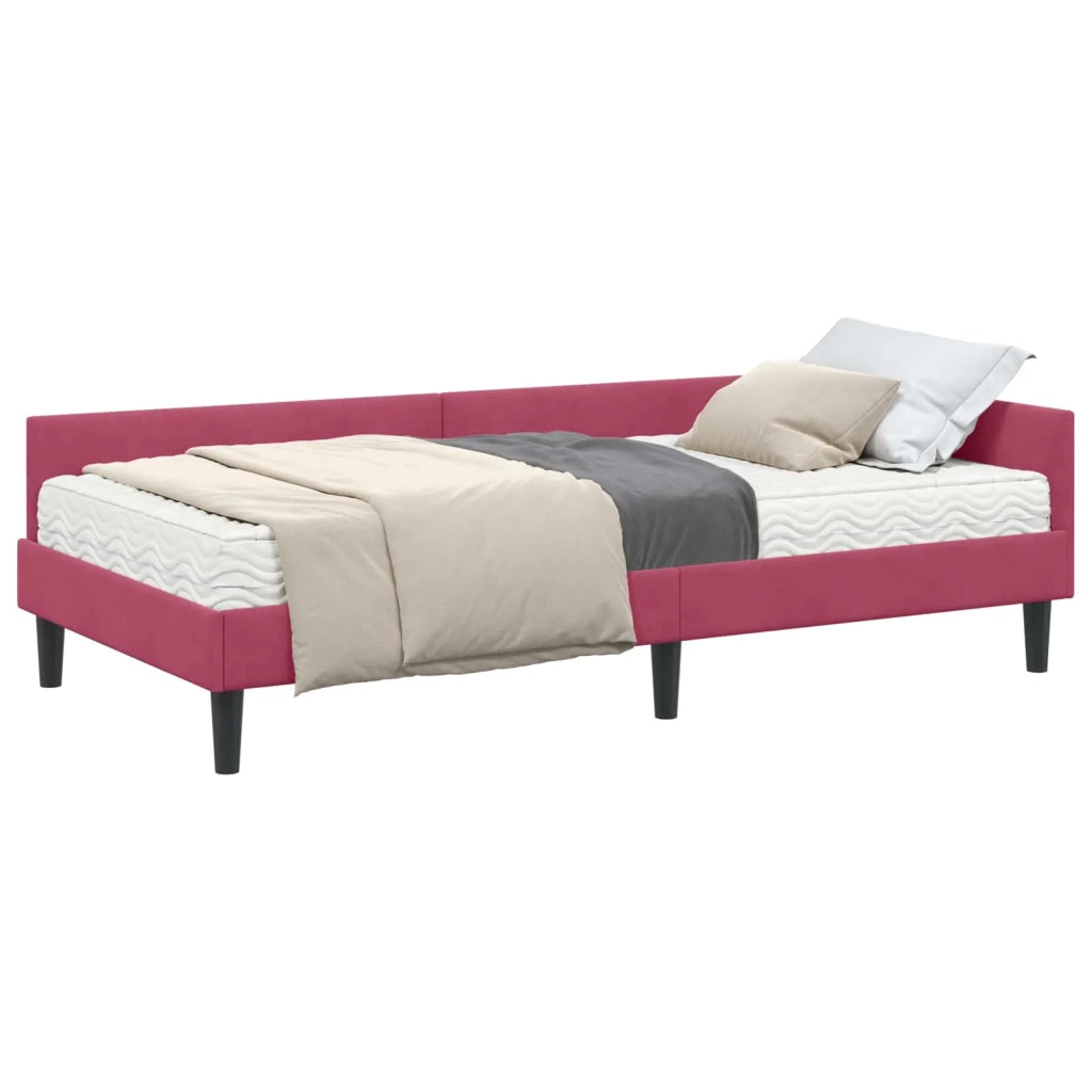 Struttura Letto Angolare con Materasso 2 pcs Verde Velluto