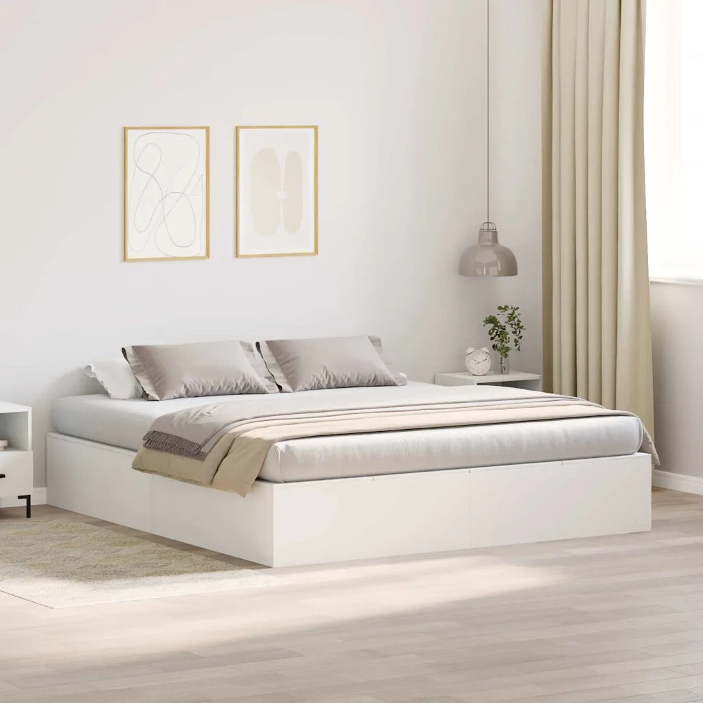 Struttura letto con contenitore Bianco 200 x 200 cm 3335357