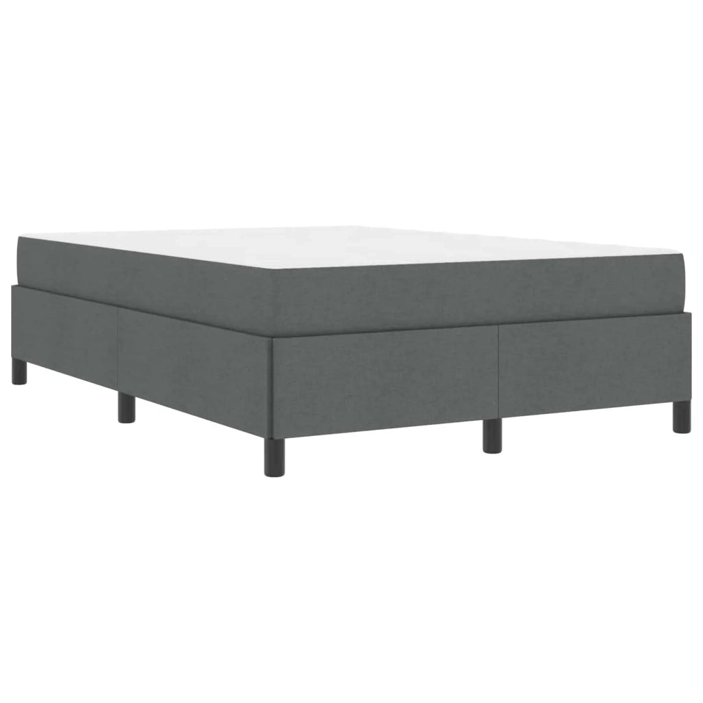 Letto matrimoniale | Letto per adulti | Letto a molle con materasso Grigio scuro 140 x 190 cm Tessuto
