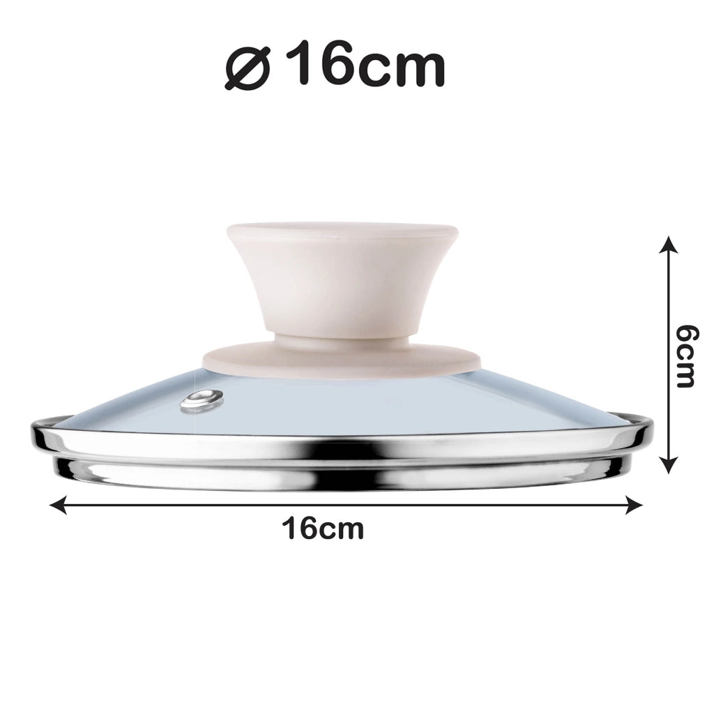Coperchio in vetro KADAX da 16 cm, universale, resistente al calore, per pentole e padelle.