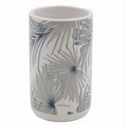 Trade Shop - Bicchiere Porta Spazzolino Stampa Tropicale Accessorio Bagno 6.8 X 10.8 Cm 87064 -