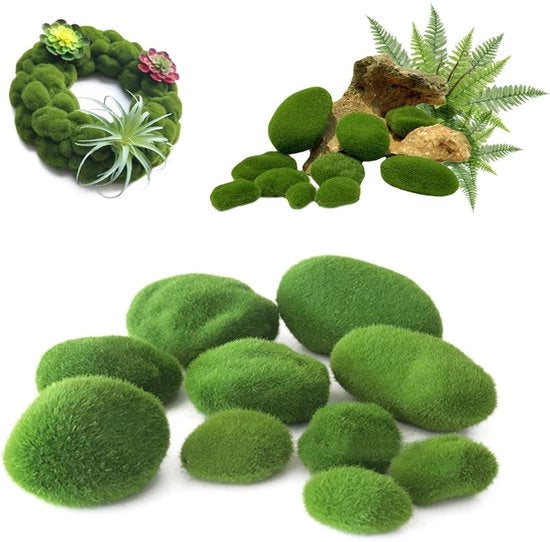 Decorazione con Palla di Muschio Artificiale 40 pezzi Palla di Muschio Conservata Palla di Muschio di Pietra Palla di Muschio Verde Conservata Decorazione di Palla di Muschio per Progettazione Interna