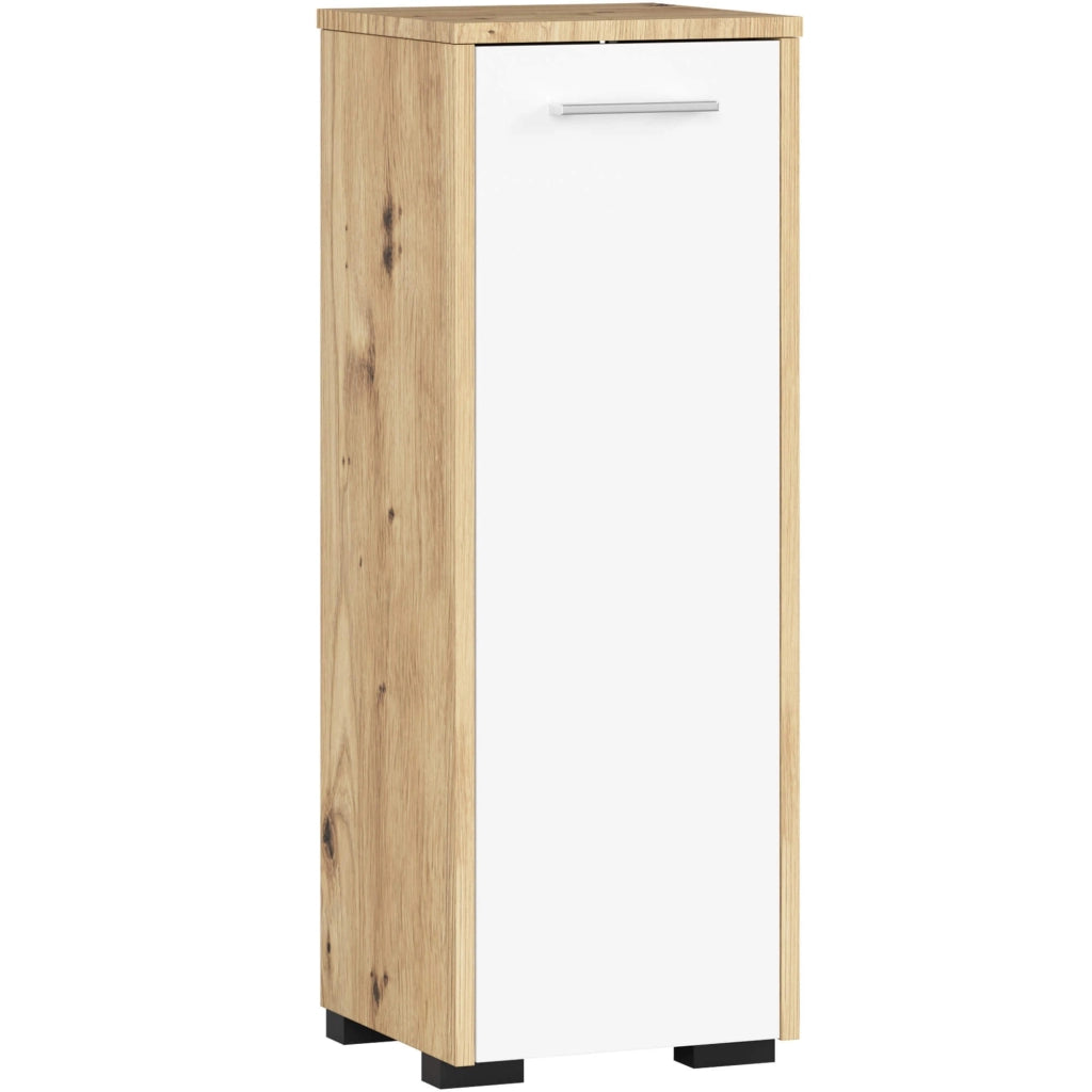 Mobile bagno AKORD Sonoma Artisan 30 cm 1 anta inserto frontale Bianco 30x30x85 cm