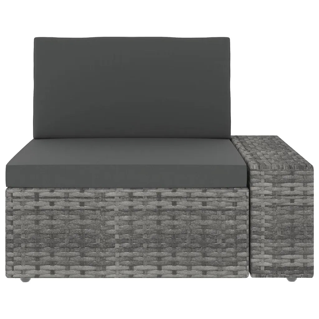 Set Divani da Giardino 10 pz con Cuscini in Polyrattan Grigio 3067186