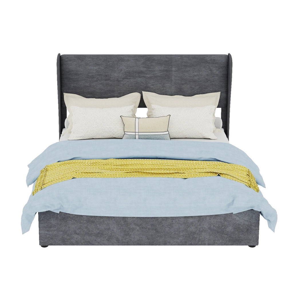 LETTO Imbottito 140x200 cm Grigio