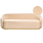 Divano a 2 posti Beige Boucle Tessuto Tappezzeria Divano Minimalista Mobili Soggiorno