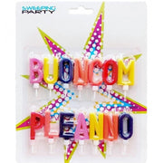 Trade Shop - Set 14 Candeline Candela Buon Compleanno Multicolor Colorata Torta Festa Party -