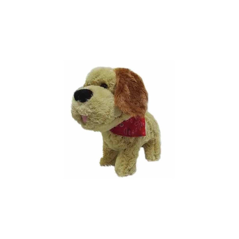 Trade Shop - Cane Peluche Con Filo Guidato Per Bambini Cammina Scodinzola E Abbaia -
