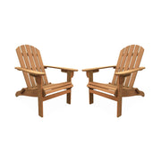 Set 2 poltrone da giardino in legno, marrone naturale