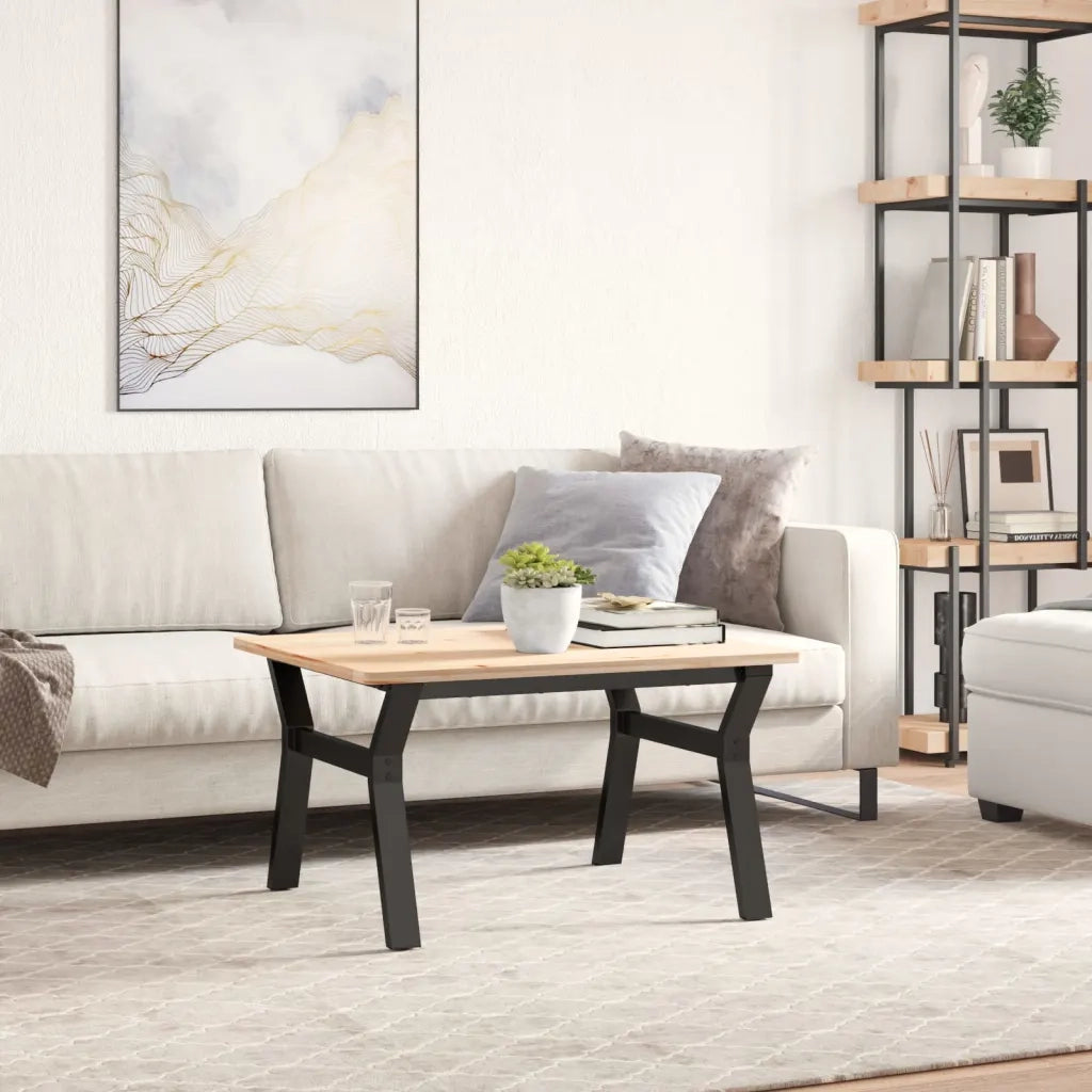 Telaio Gambe a Y per Tavolino da Salotto 70x60x43 cm in Acciaio