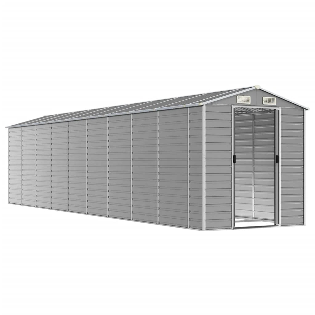 Casetta da giardino cabina ripostiglio casetta da esterno robusta casetta per attrezzi colore chiaro 191 x 810 x 198 cm acciaio zincato grigio 02_0022249