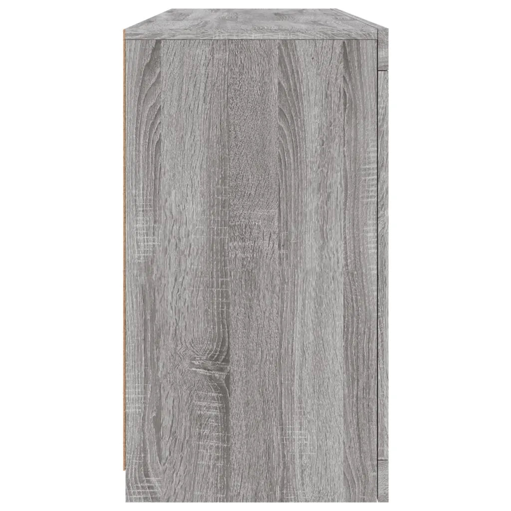 Credenza | Madia | Buffet da pranzo | Armadio da pranzo con Luci LED Grigio Sonoma 142,5x37x67 cm