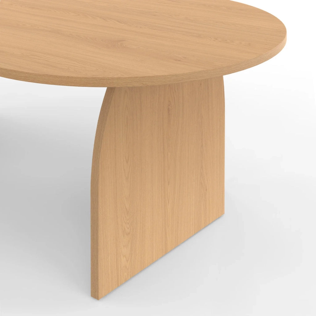 IDMarket - Tavolino japandi ovale EDITH 110 cm in legno effetto faggio