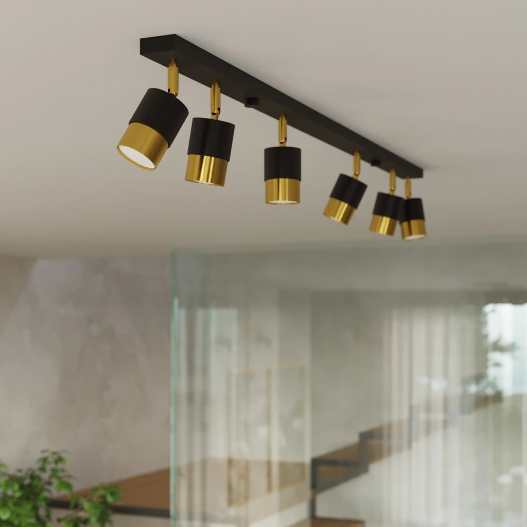 Lampada da soffitto NERO 6 nero/oro