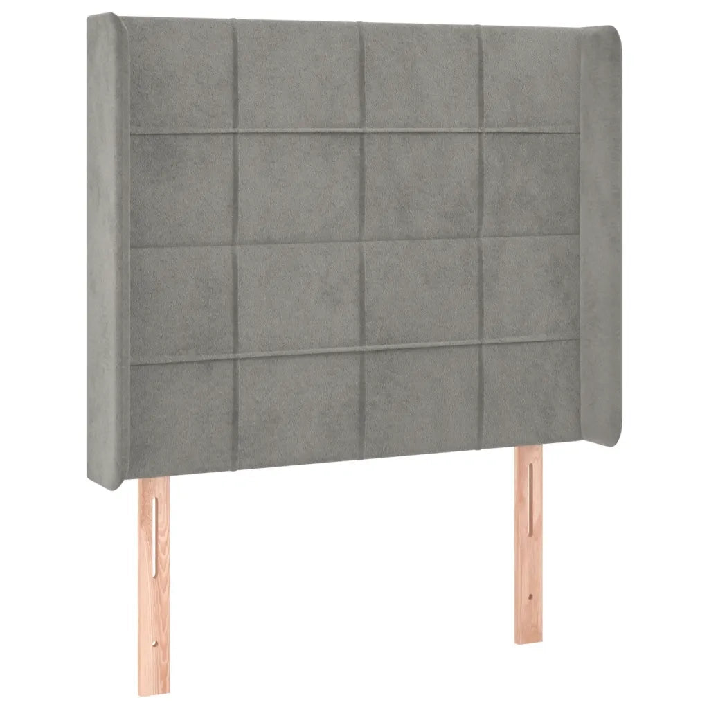 Letto a Molle Materasso e LED Grigio Chiaro 80x200 cm Velluto