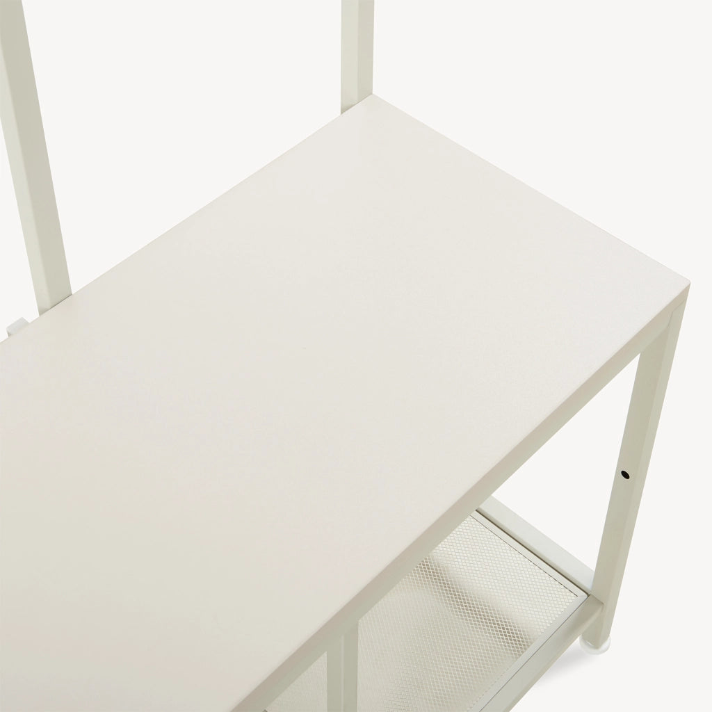 Stand Appendiabiti Napinerg con Specchio Panca e Scarpiera 185 x 98 x 34 cm - Avena Oatmeal [en.casa]
