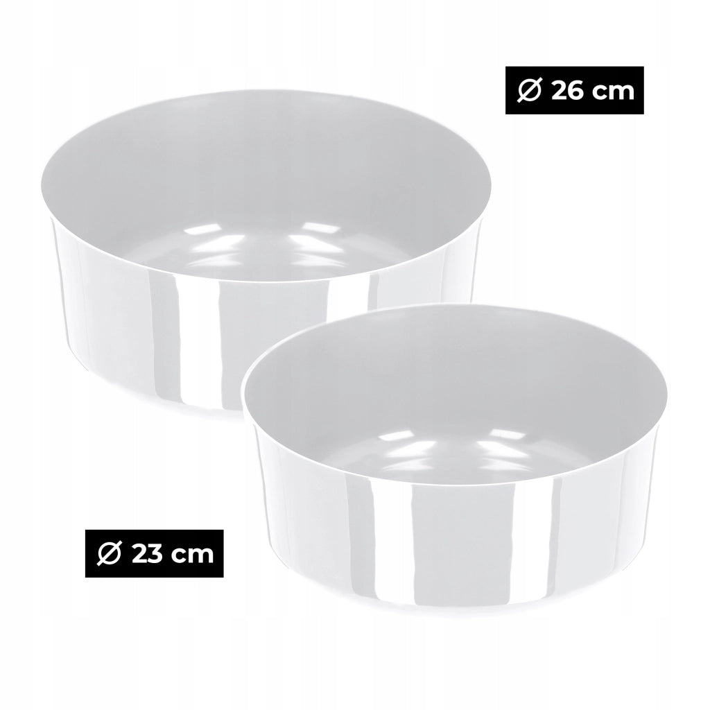 Vaso da fiori KADAX, coprivaso, ciotola bianca per composizioni floreali, rotondo, 26 cm