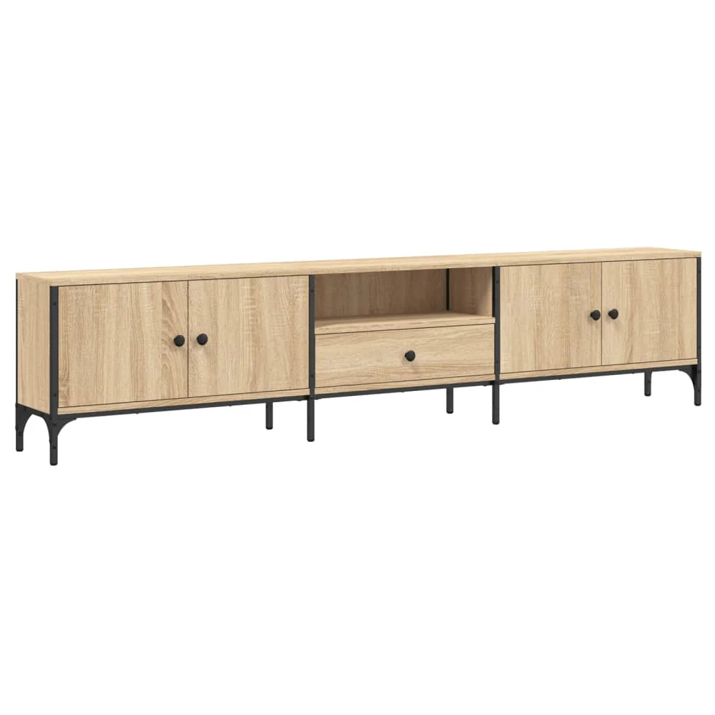 Mobile TV multimediale scaffale TV credenza mobile TV sala da pranzo soggiorno camera da letto con cassetto rovere Sonoma 200 x 25 x 44 cm legno ingegnerizzato marrone 02_0028519