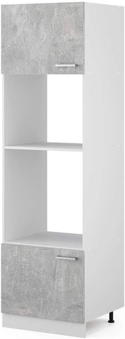 Mobile cucina microonde R-Line, Calcestruzzo, 60 cm, per la libera combinazione all'interno di sistemi cucina modulari