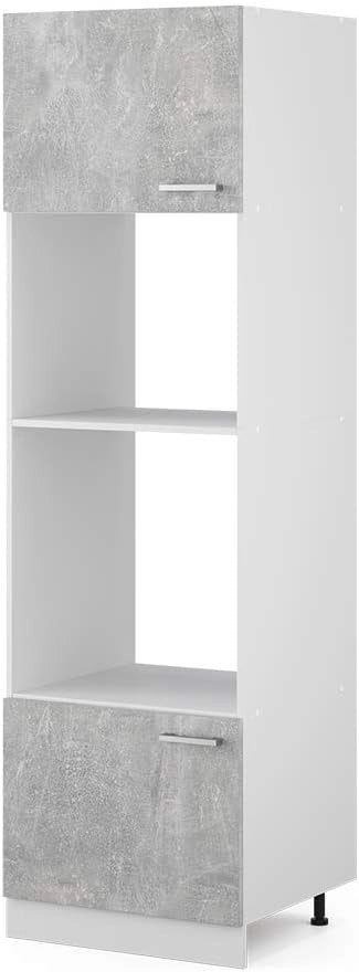 Mobile cucina microonde R-Line, Calcestruzzo, 60 cm, per la libera combinazione all'interno di sistemi cucina modulari