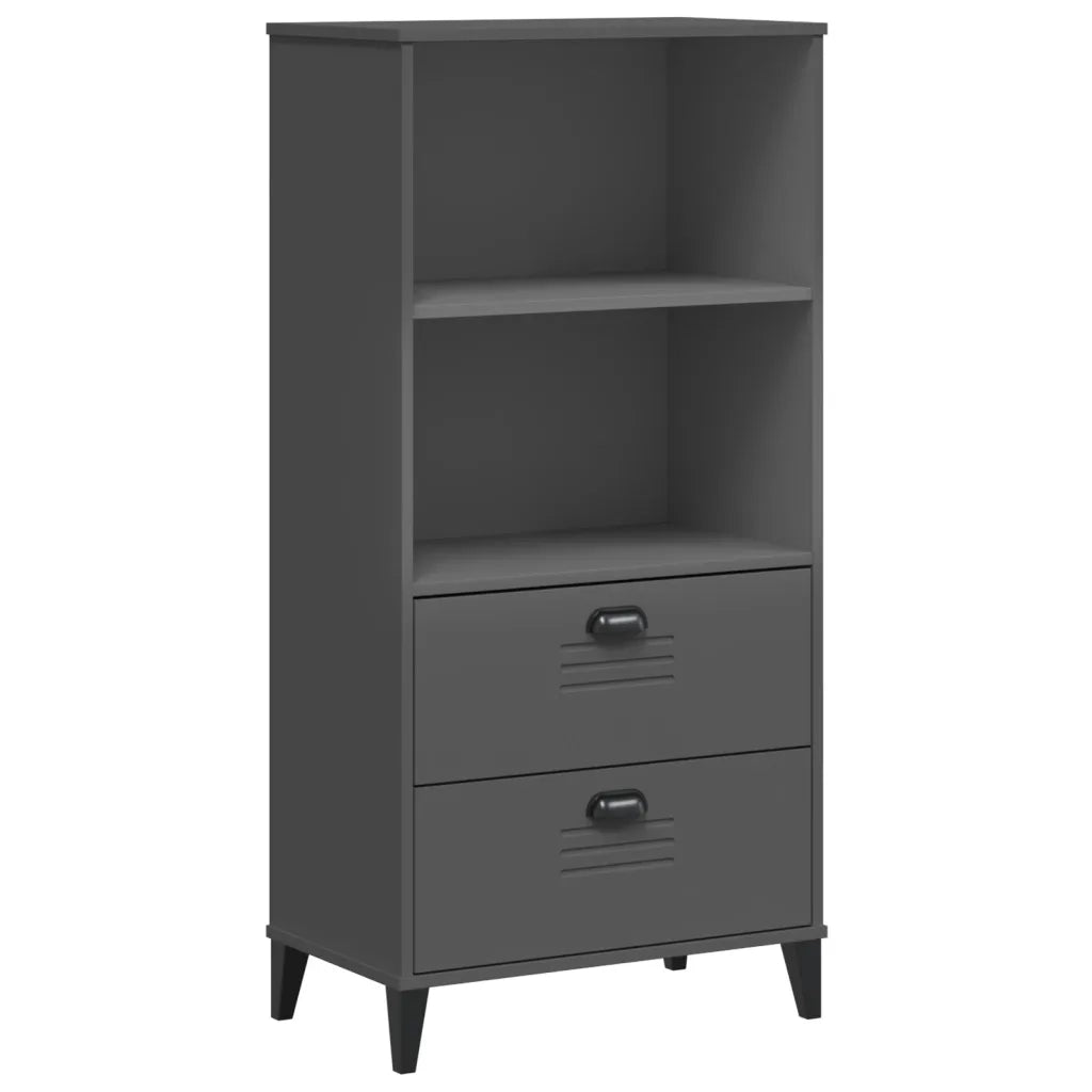 Libreria VIKEN Grigio Antracite 60x35x123cm Legno Massello Pinocod mxl 90967