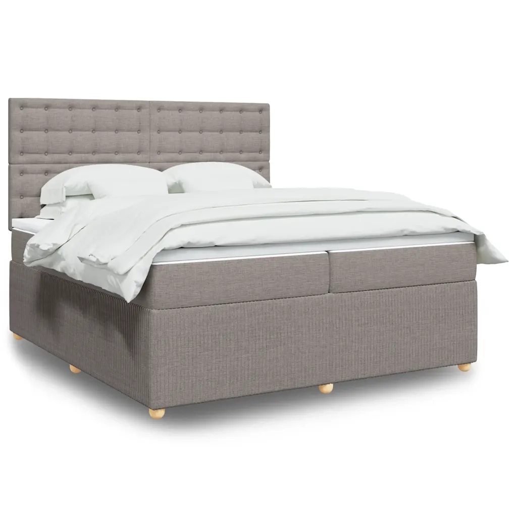 Giroletto a Molle con Materasso Tortora 200x200 cm in Tessuto 3292181